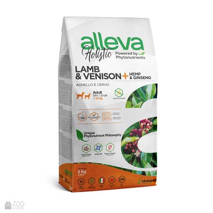 Alleva Holistic Mini Adult Lamb Venison, корм для собак малых пород с ягненком и олениной