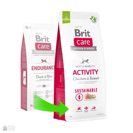 Brit Care Sustainable Activity, корм для активных собак всех пород с курицей и насекомыми