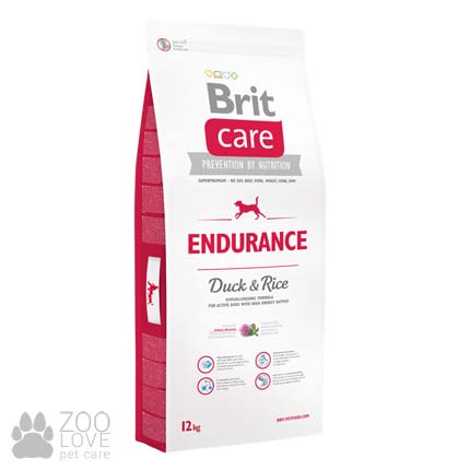 Фото упаковки сухого корма для активных собак всех пород Brit Care Endurance 12 кг