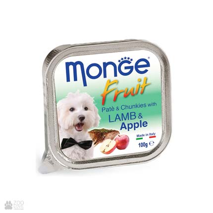 Консервы для собак с ягненком и яблоками Monge Fruit Lamb & Apple (старая упаковка)