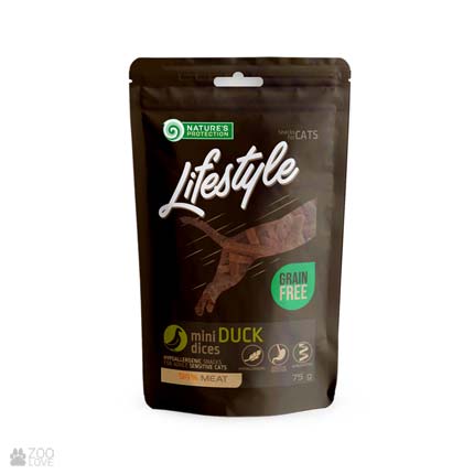 Nature's Protection Lifestyle Soft Duck mini dices, мягкое лакомство с уткой для кошек