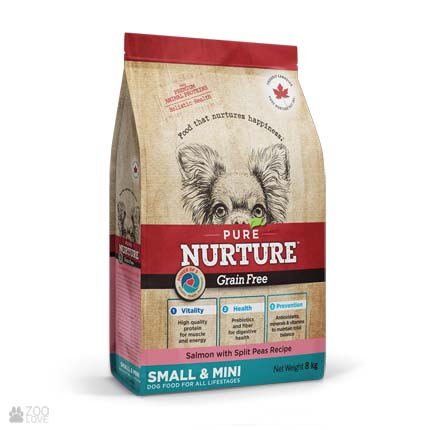 Pure Nurture Grain Free Small & Mini Salmon All Lifestages, беззерновой корм с лососем для собак малых пород на всех стадиях жизни