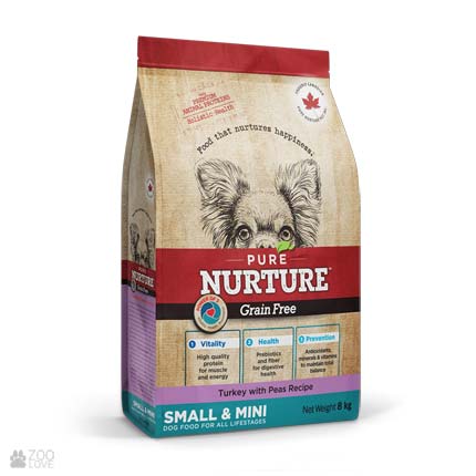 Pure Nurture Grain Free Small & Mini Turkey All Lifestages, беззерновой корм с индейкой для собак малых пород на всех стадиях жизни