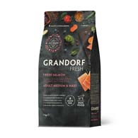 Grandorf Fresh Salmon & Sweet Potato Medium & Maxi Adult, корм с лососем для собак средник и крупных пород