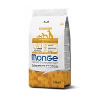 Monge All Breeds Adult Monoprotein Turkey, корм для собак всех пород с индейкой