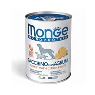 Monge Monoprotein Turkey with Citrus Fruits, консервы для собак с индейкой и цитрусами