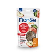 Monge Gift Cat Dental Meat Minis Rabbit, лакомства для кошек с кроликом и яблоком для гигиены полости рта