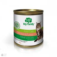 My Family Adult Cat Chicken & Turkey Meat Pieces, консервы для кошек с курицей и индейкой