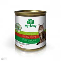 My Family Adult Cat Liver & Carrot Meat Pieces, консервы для кошек с печенью и морковью