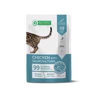 Nature's Protection Adult Cats Weight Control Chicken with Salmon & Tuna, влажный корм с лососем и травами для кошек с избыточным весом