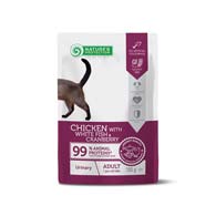 Nature's Protection Adult Cats Urinary Chicken with White Fish & Cranberry, влажный корм с курицей, белой рыбой и клюквой для поддержки здоровья мочевыделительной системы у кошек