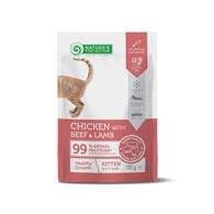 Nature's Protection Kitten Healthy Growth Chicken Beef & Lamb, влажный корм с курицей, говядиной и ягненком для котят