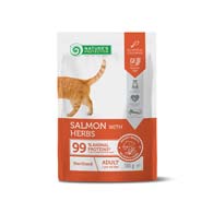 Nature's Protection Adult Cats Sterilised Salmon with Herbs, влажный корм с лососем и травами для стерилизованных кошек