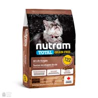 Nutram T22 Total Grain Free Chiсken & Turkey Cat, холистик беззерновой корм для котов с индейкой и курицей