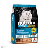 Nutram T24 Total Grain Free Salmon & Trout Cat, холистик беззерновой корм для котов с лососем и форелью