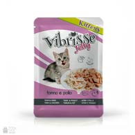 Vibrisse Jelly Kittens, консервы для котят с тунцом и курицей в желе